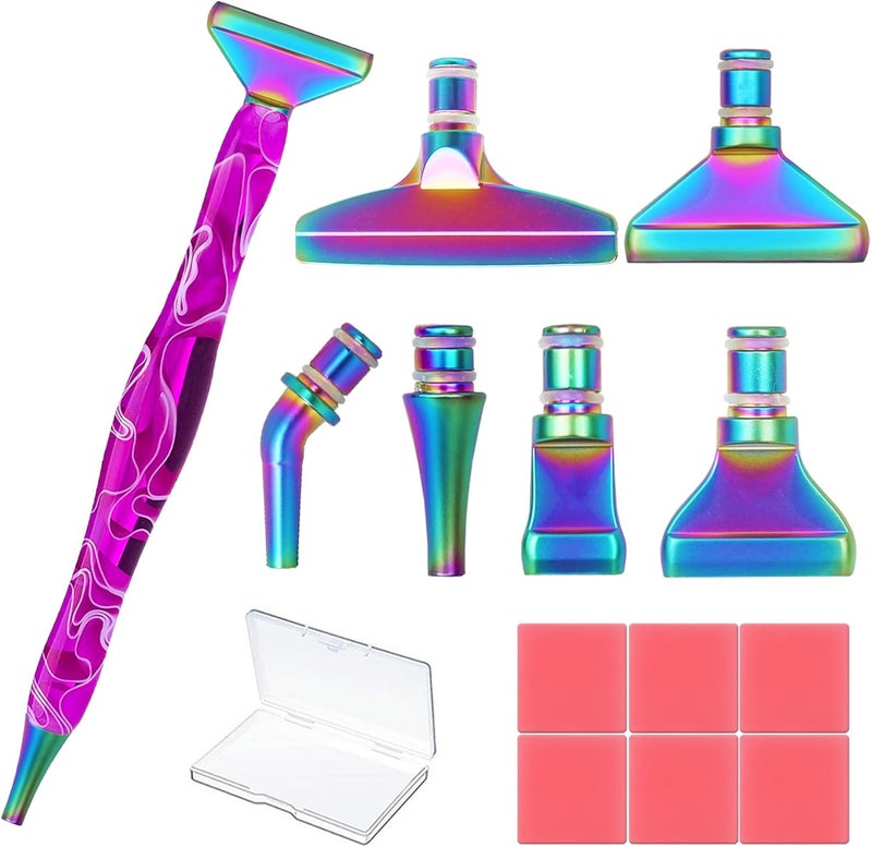 Heyseri Diamond Art Pens, 14pcs Diamond Painting Pen Accessories Tools Set, Stainless Steel Metal Pen Tips, Ergonomic Art Drill Pens, Comfort Grip and Faster Drilling - Image 1